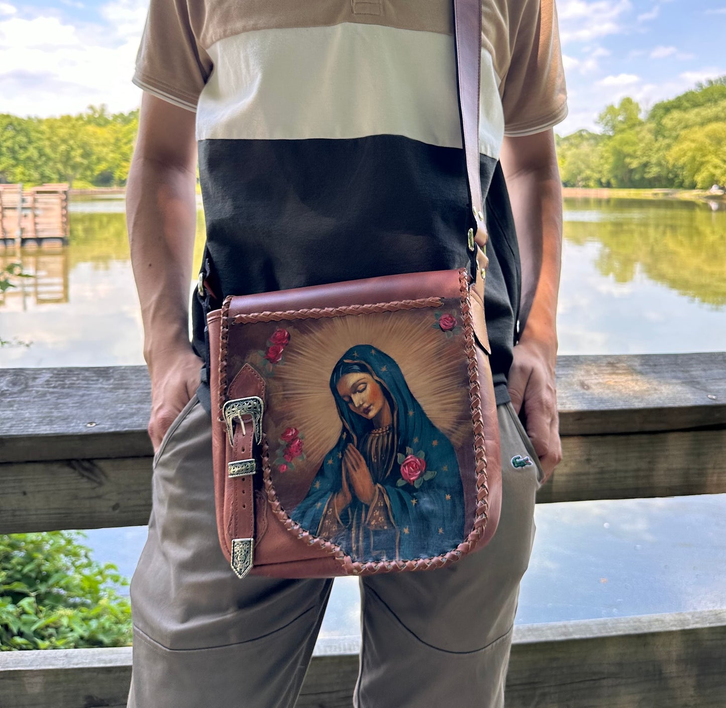 (Copia) Bolso virgen Guadalupe/ Leather Bag