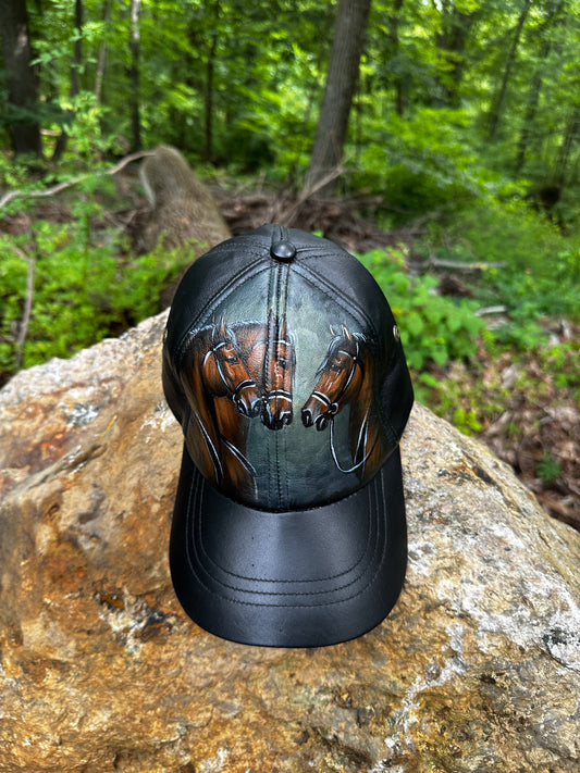 Gorra cuero negra / Leather cap 02