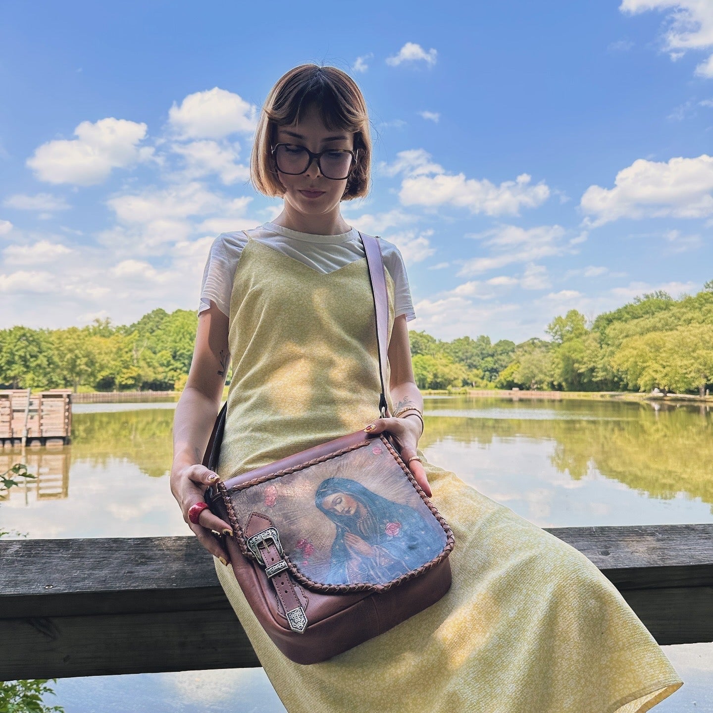 (Copia) Bolso virgen Guadalupe/ Leather Bag