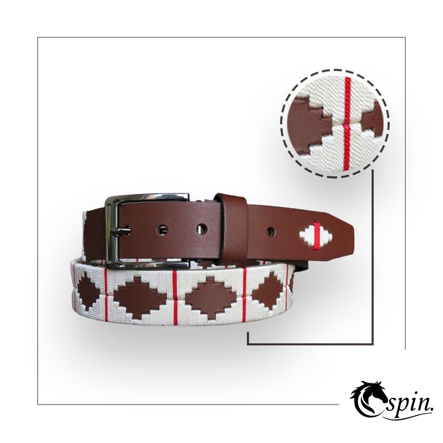 Cinturones en cuero con tejido Argentino