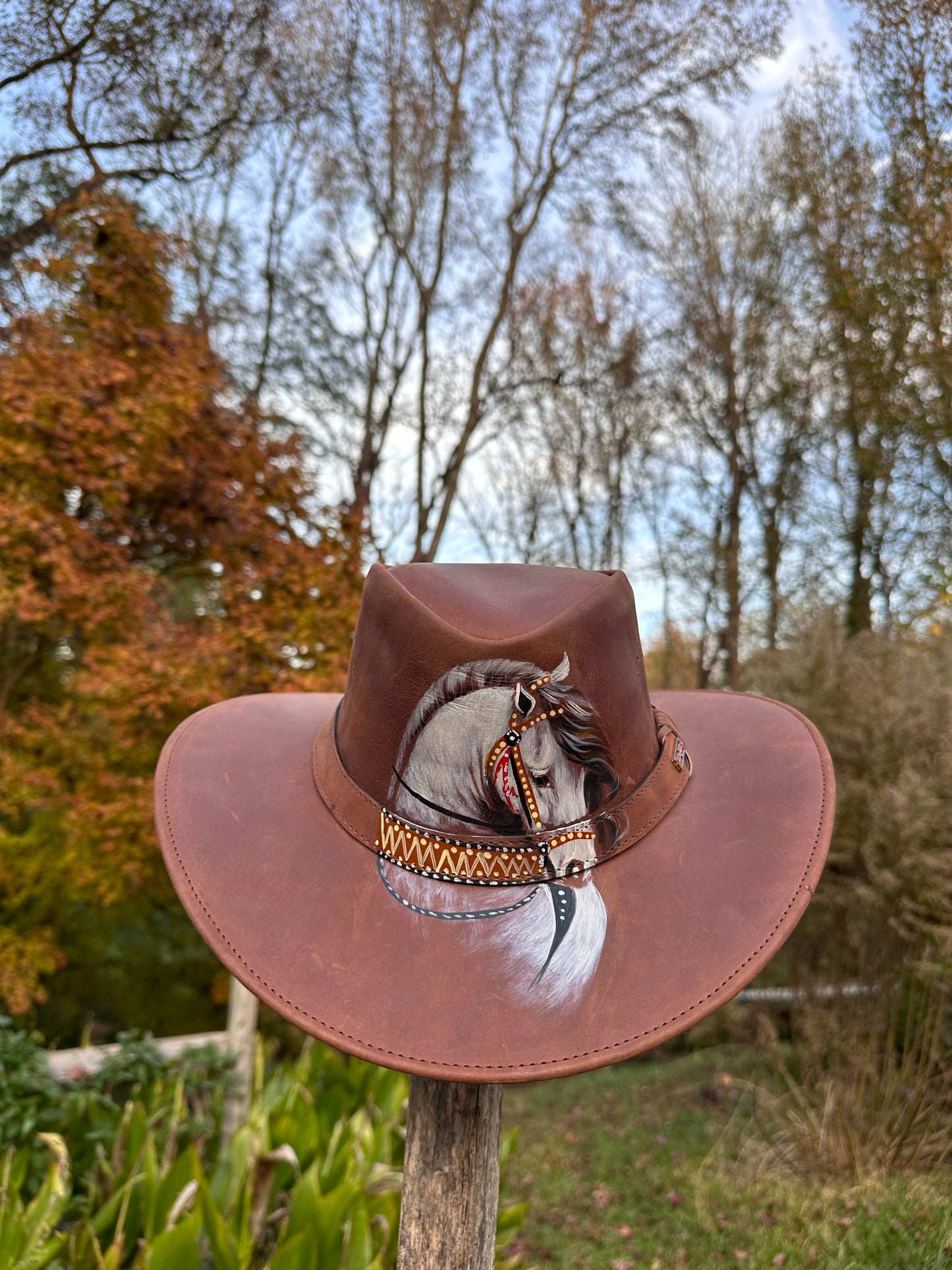 Leather Hat/ sombrero en cuero graso