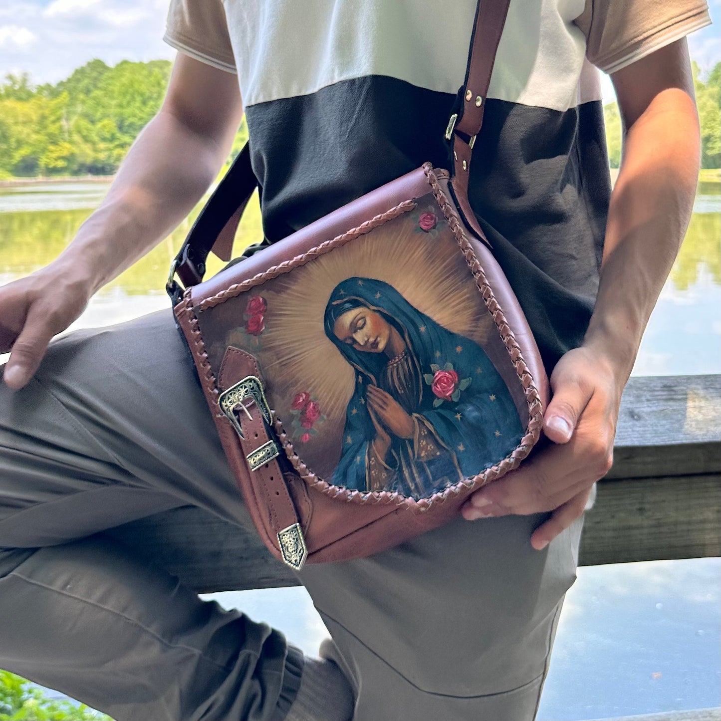 (Copia) Bolso virgen Guadalupe/ Leather Bag