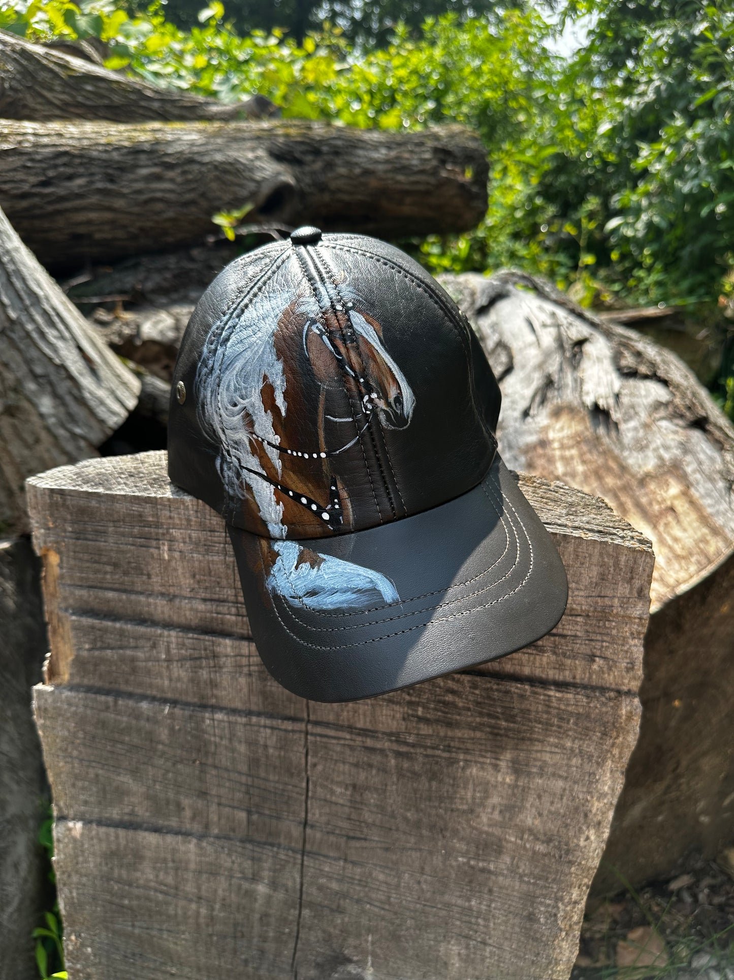 Gorra en cuero café / Leather cap 03