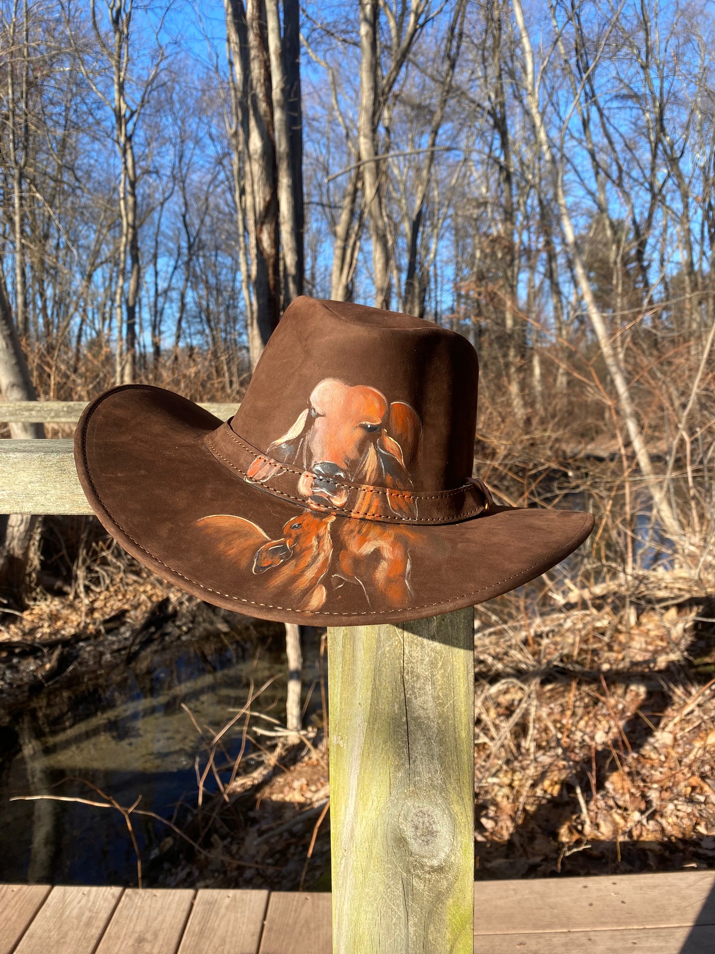 Leather Hat / sombrero vaca ternero