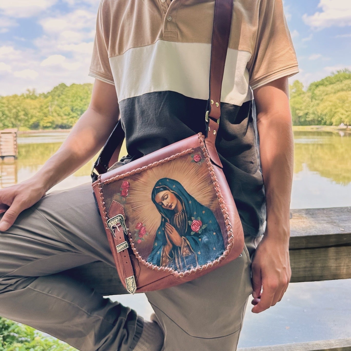 (Copia) Bolso virgen Guadalupe/ Leather Bag