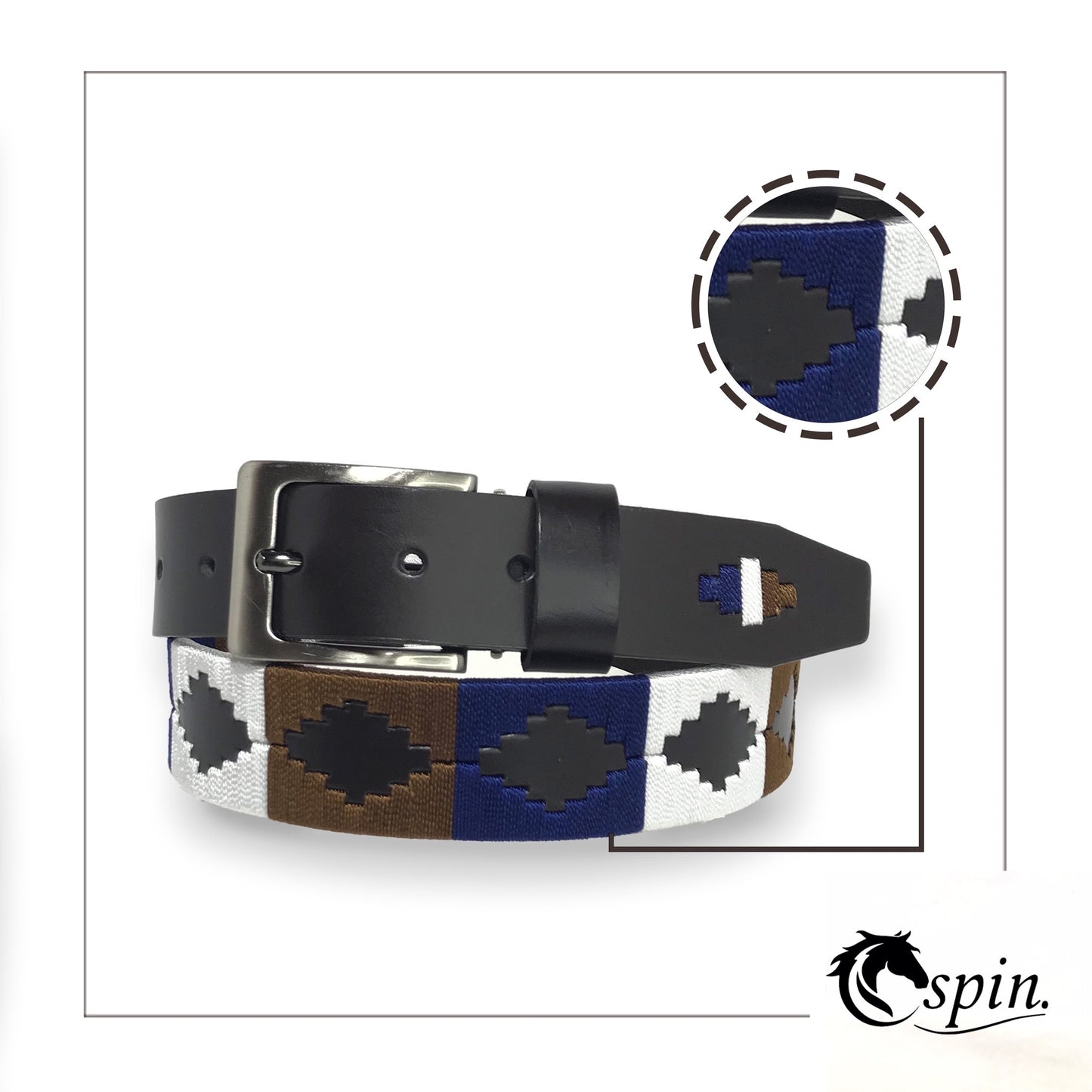 Cinturones en cuero con tejido Argentino