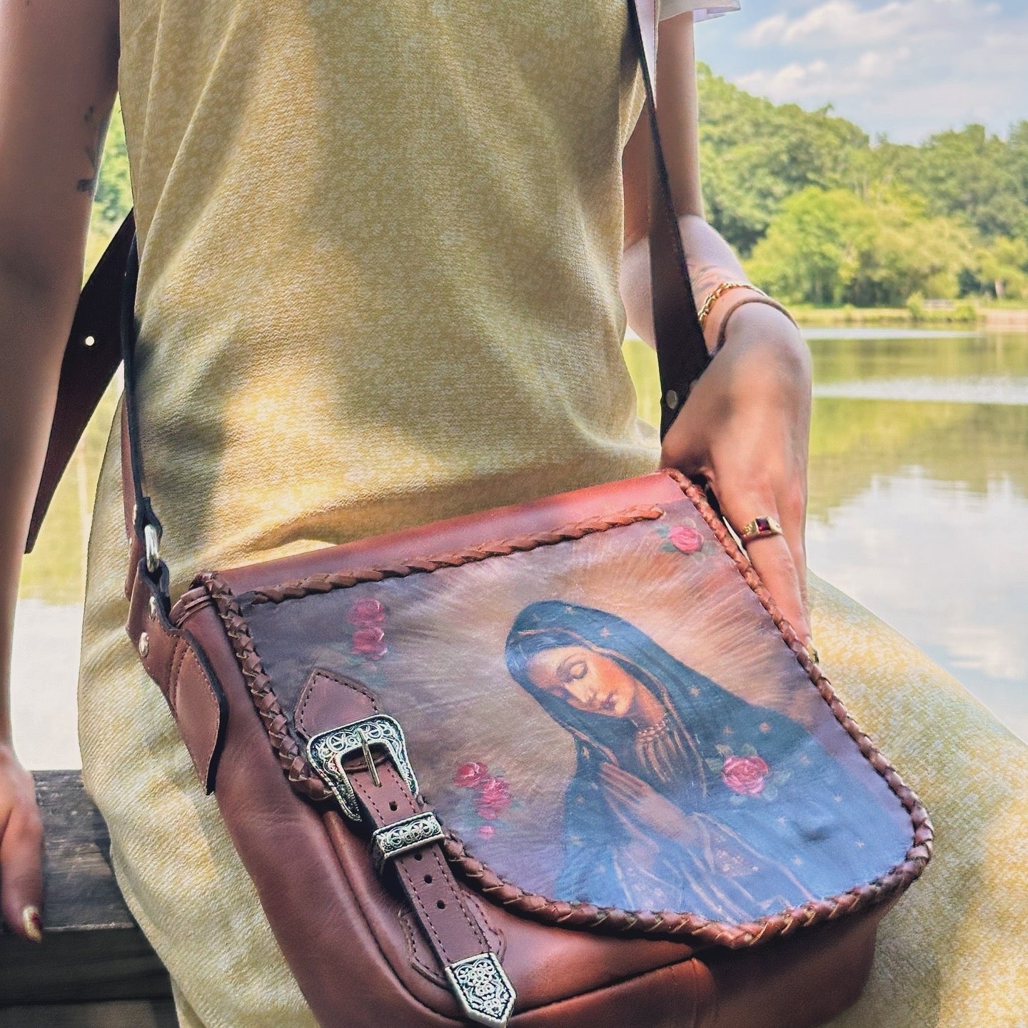 (Copia) Bolso virgen Guadalupe/ Leather Bag